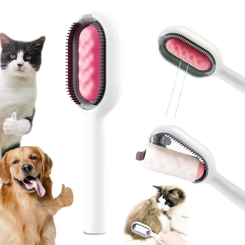 Pet Brush - Escova 2 em 1 para Limpeza e Bem-Estar